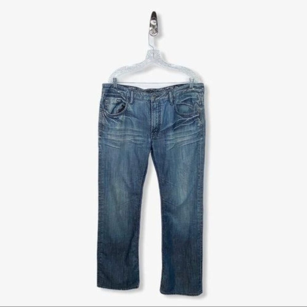 BUFFALO DAVID BITTON Mens Jeans Size 36 x 32 Blue Denim Casual‎ Straight Leg